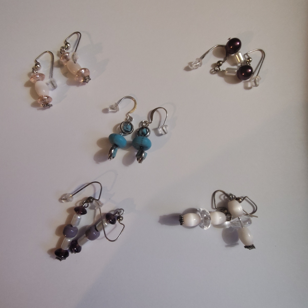 Elegant Multi-Color Beaded Earrings Set